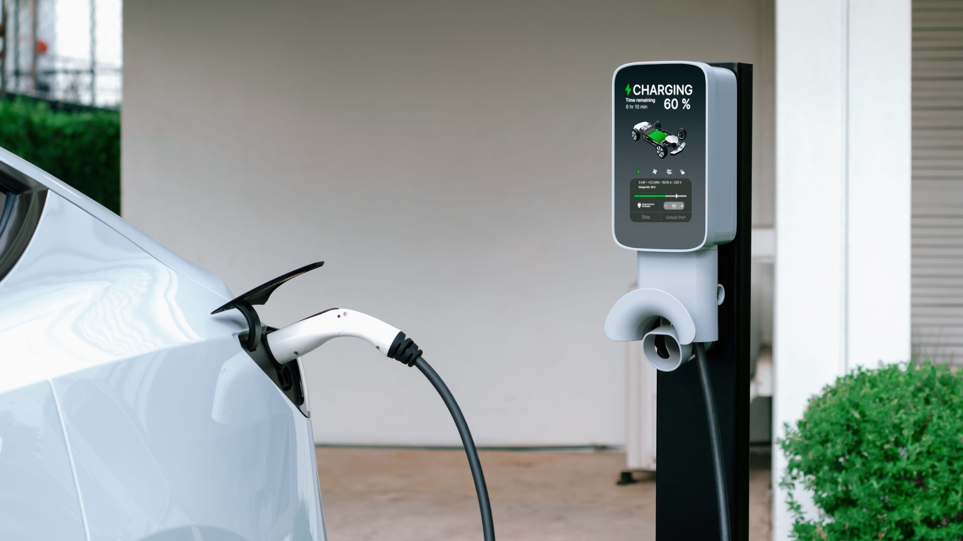 Electric vehicle technology utilized to home charging station. Synchronos