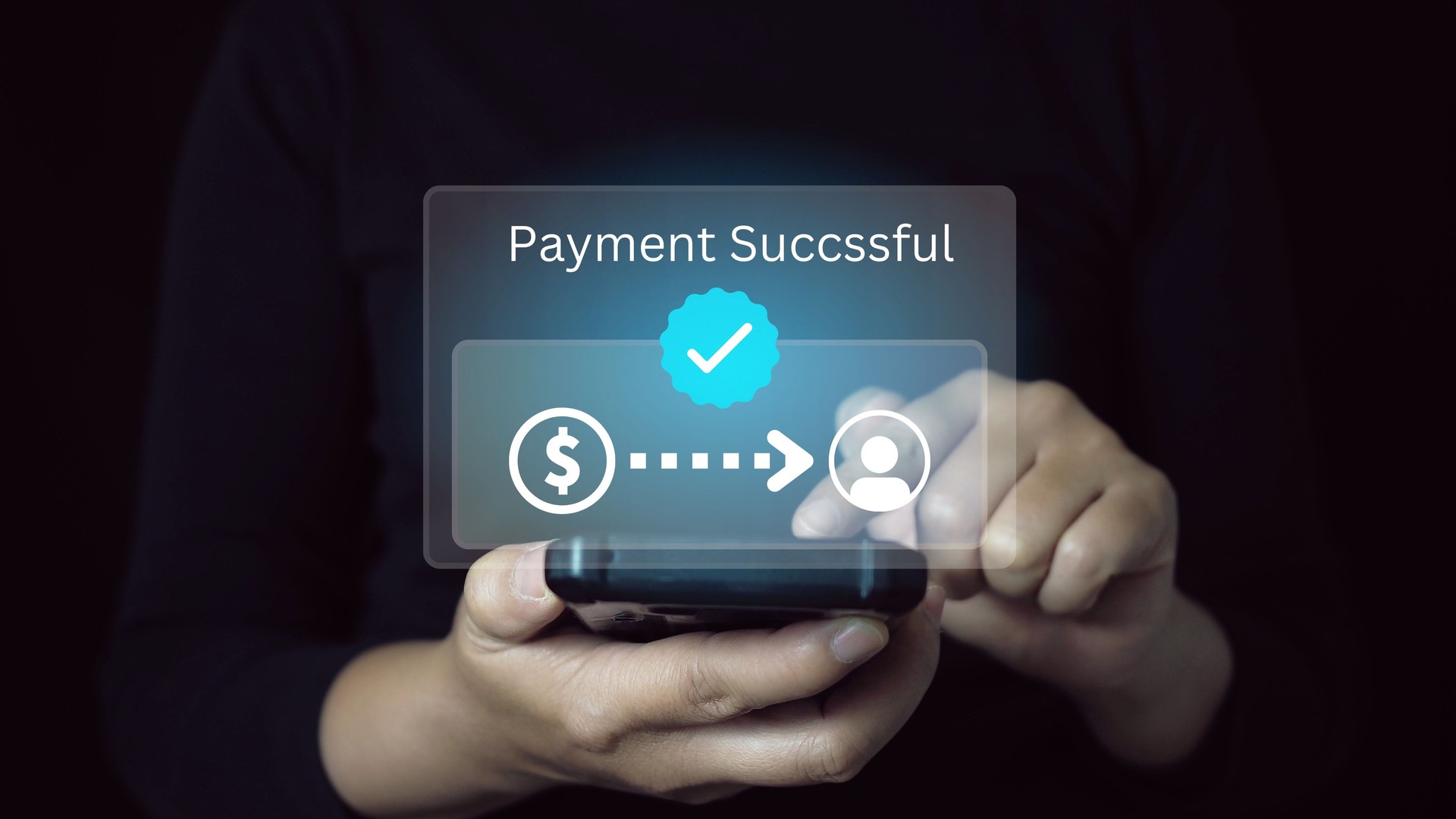 Woman using mobile phone for digital payment and online shopping via mobile banking app, digital wallet.Mobile banking, online payment, e-transaction, financial technology concept.